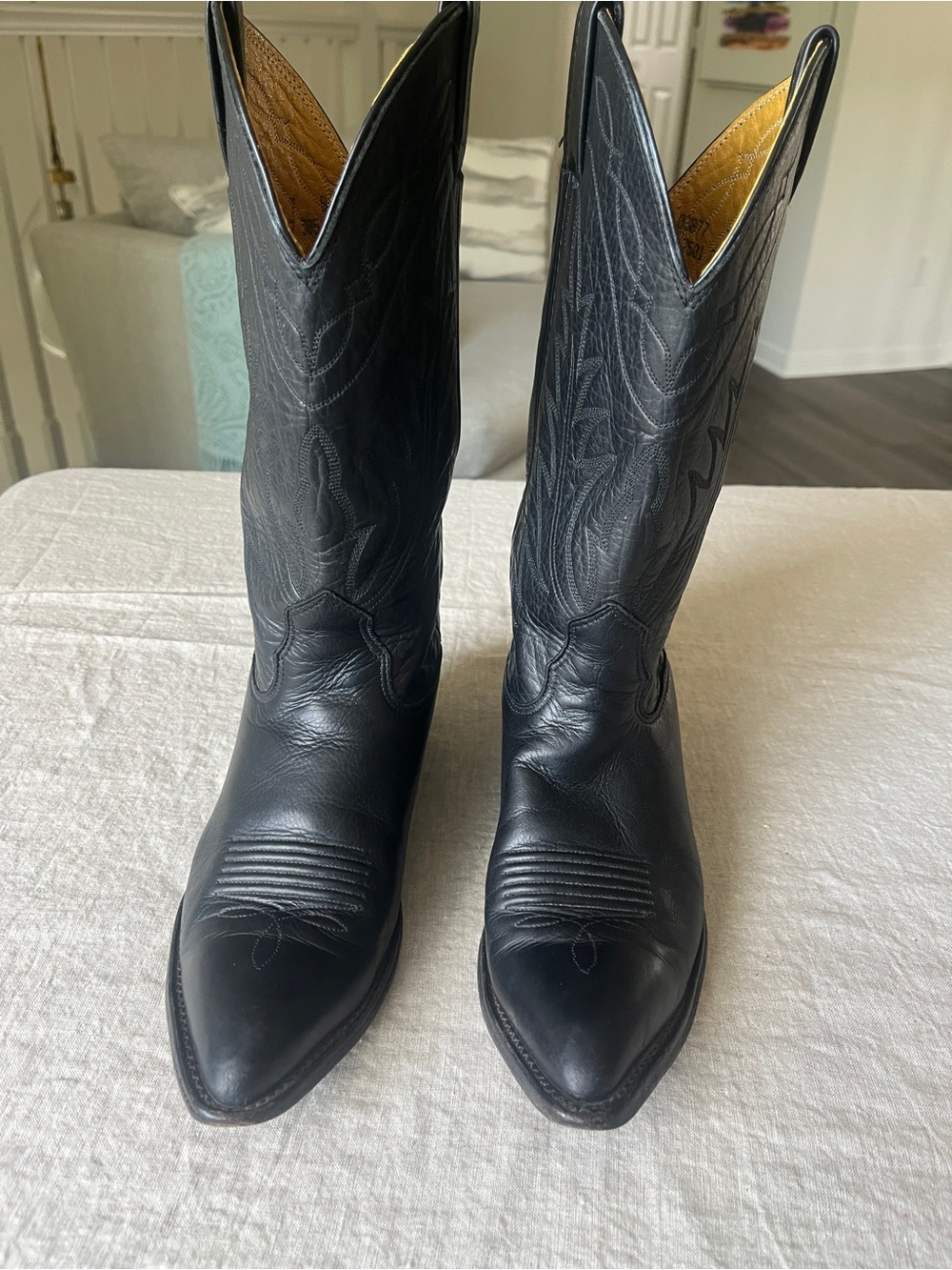 Nocona Women’s Black Leather Cowboy Boots Good Condition Sz 7